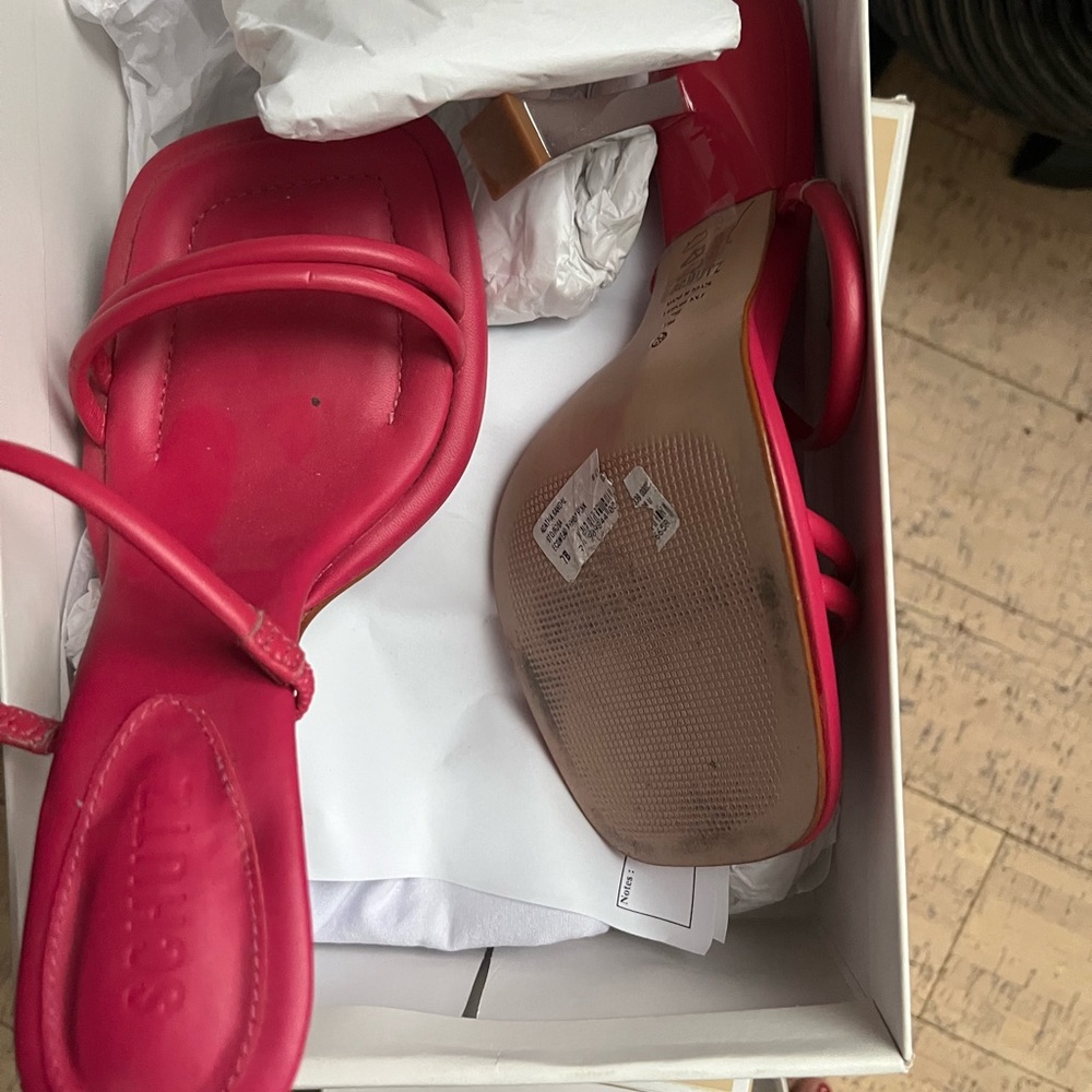 SCHUTZ Vibrant Red Strappy Heels